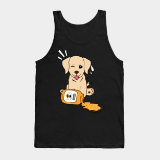 Naughty golden retriever spilled a jar of honey Tank Top